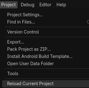 Project > Reload Current Project