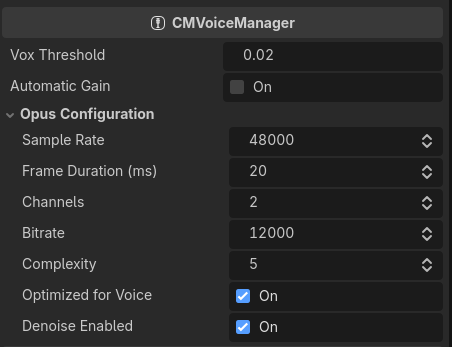 Voice Addon shown in the editor